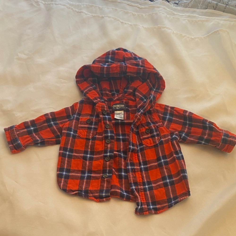 OshKosh B'gosh Red and Black Plaid Button Down Shirt